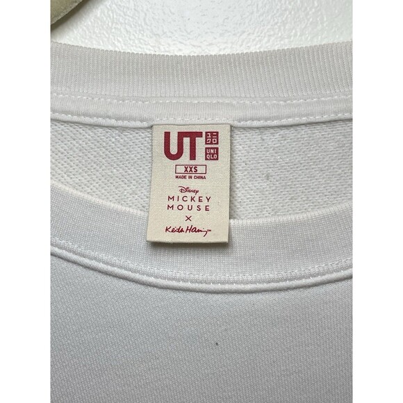 Uniqlo Disney Mickey Mouse x Keith Haring Artwork Pullover White Sweatshirt XXS - Picture 5 of 6